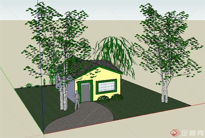 园林景观之庭院花园设计方案su模型