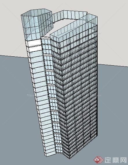 简约独栋高层写字楼su模型[原创]