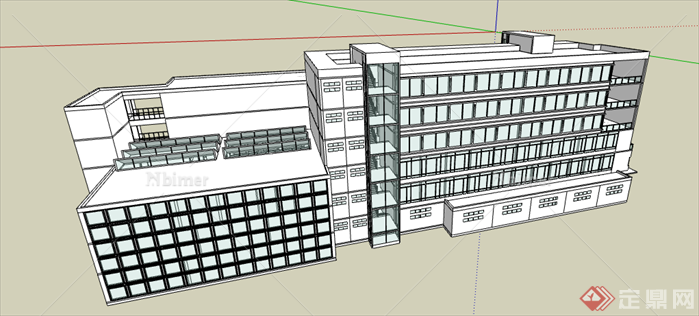 医院门诊与病房楼建筑sketchup模型