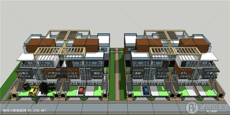 联排别墅(25)su模型