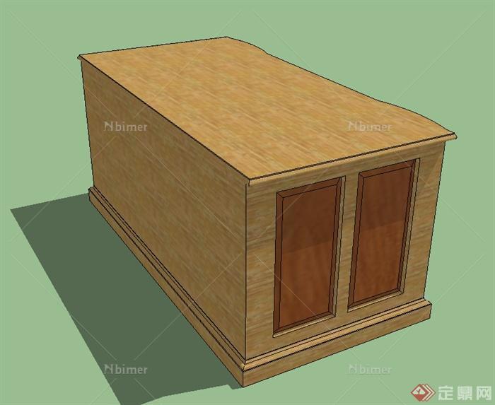 欧式风格木质办公桌子设计su模型[原创]