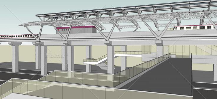 轻轨站(61965)su模型下载