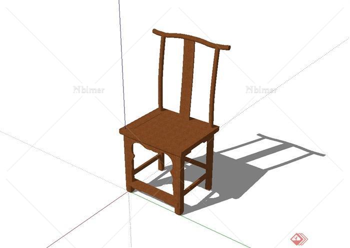 古典中式风格木座椅设计su模型[原创]