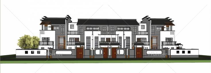徽派别墅(82531)su模型下载
