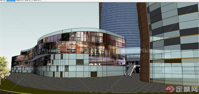 简约商场及高层办公建筑设计su模型[原创]