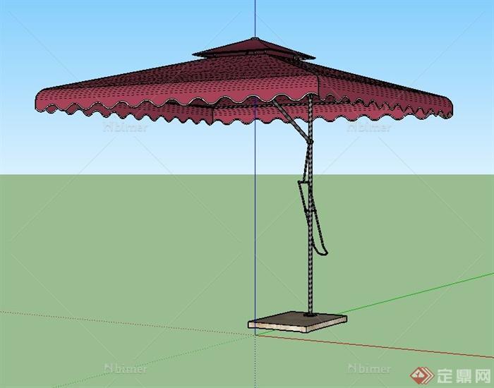 精致遮阳伞设计su模型