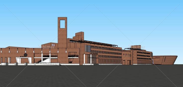 现代风格大学(76512)su模型下载