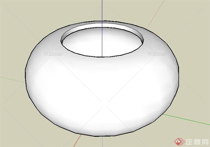 简约白色花钵su模型[原创]