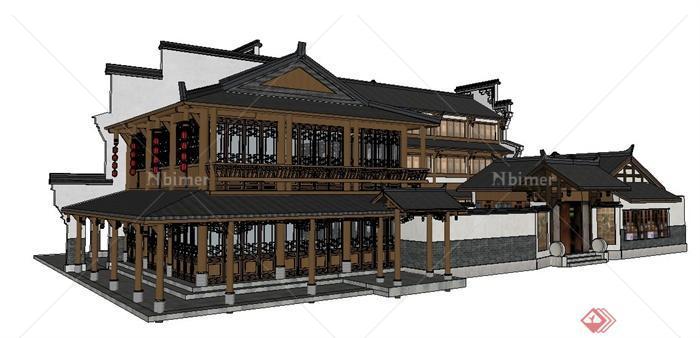某中式风格文化馆建筑设计su模型