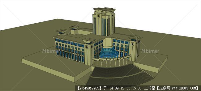 Sketch Up 精品模型----陕西省图书馆建筑设计模