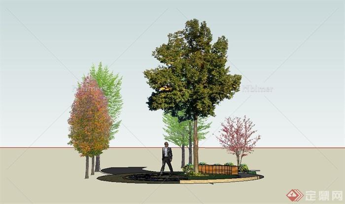 园林景观树池节点设计su模型