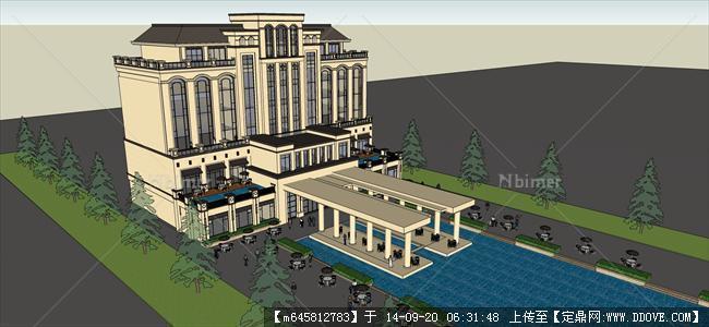Sketch Up 精品模型----新古典风格多层酒店建筑