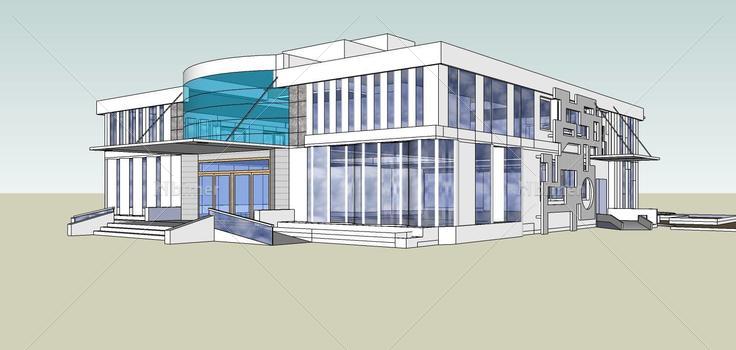 现代风格办公楼(81122)su模型下载