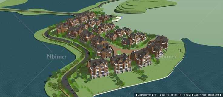 Sketch Up 精品模型---英式别墅区整体规划及景观