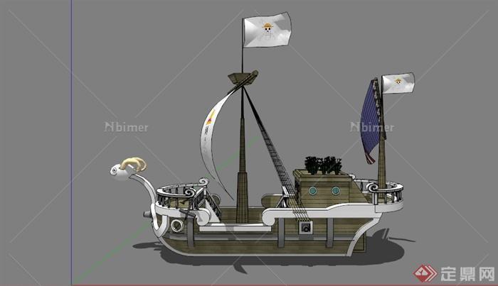 某现代海盗船SU模型