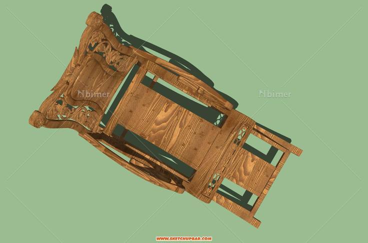 分享一个细致的中式摇摇椅SU模型,有点大