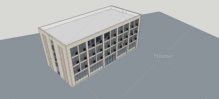 现代多层办公楼(76728)su模型下载