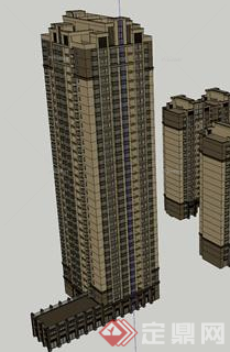 某现代居住建筑高层楼设计SU模型