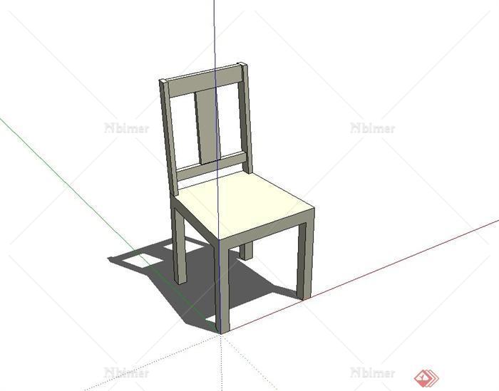 某现代风格木质椅子设计su模型[原创]