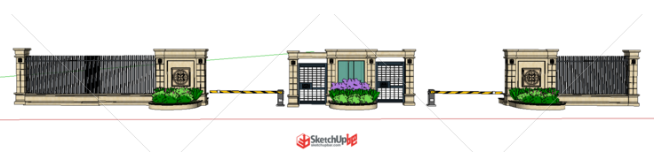 小区大门的模型 给大家分享一下