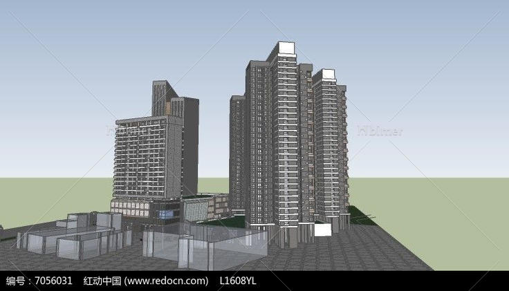 高档小区住宅楼建筑模型