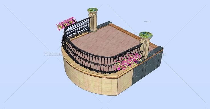 建筑构件-栏杆(74320)su模型下载