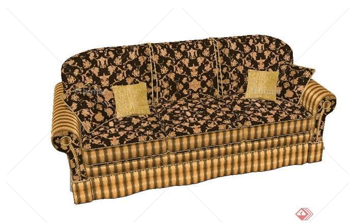 欧式花布沙发设计su模型[原创]