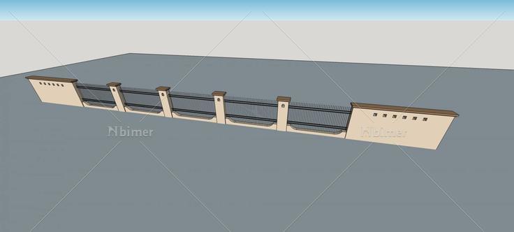 围墙护栏(78997)su模型下载