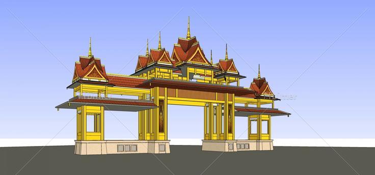 泰式大门(73440)su模型下载