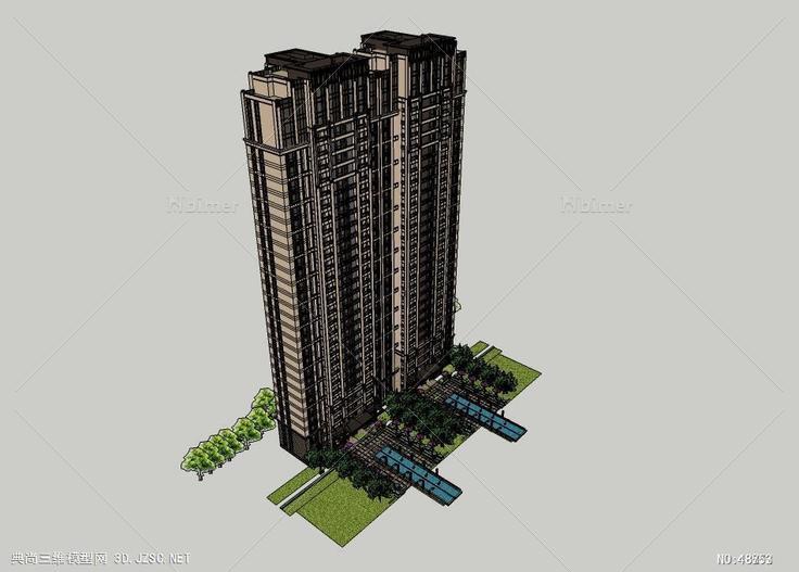 Artdeco高层住宅精品模型高层住宅 su模型 3d