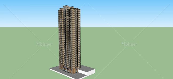现代高层住宅(59294)su模型下载