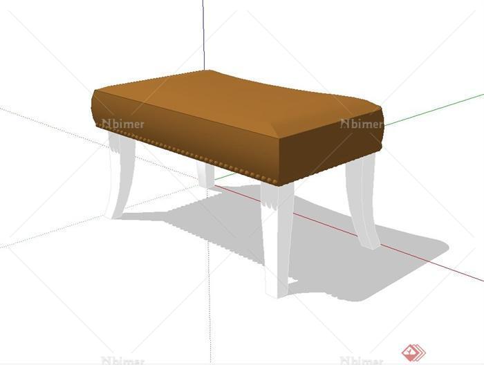 某欧式风格沙发脚凳设计su模型