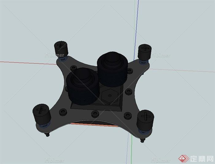 某现代机械零件设计SU模型