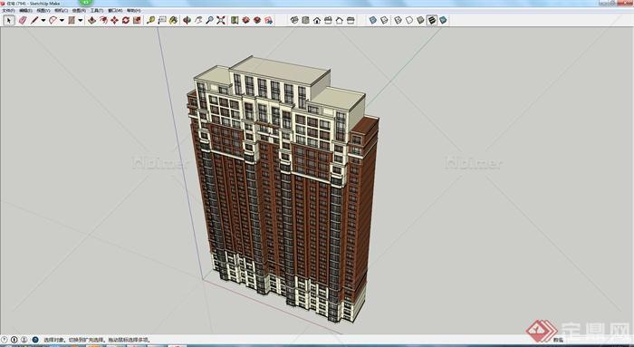 某高层住宅建筑设计SU模型4