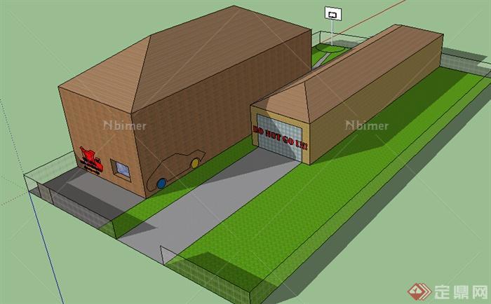 某现代仓库建筑设计su模型