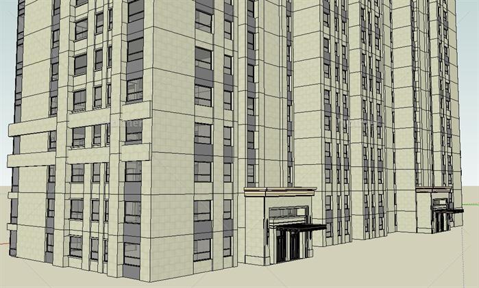 Art—Deco青年城住宅公寓楼SU精细设计模型[原创