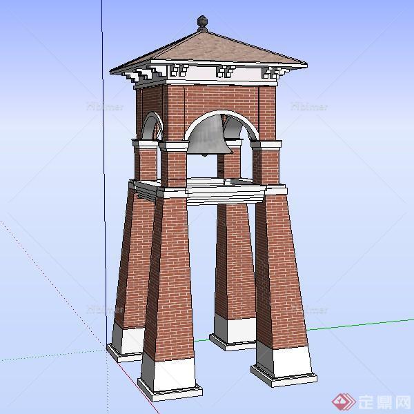 园林景观之闽南风格钟楼设计素材su模型