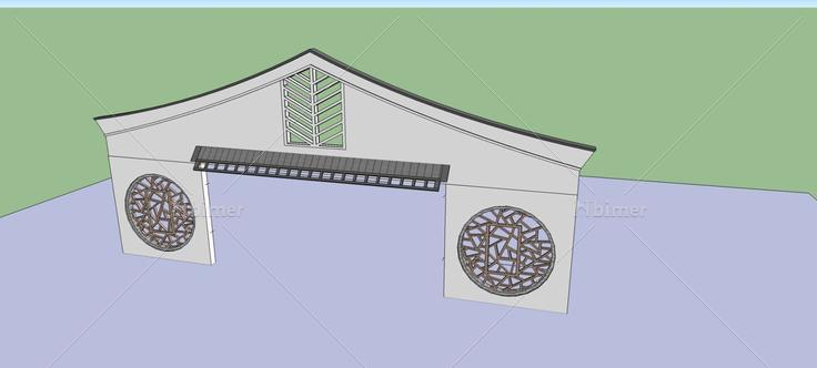 中式大门(79345)su模型下载