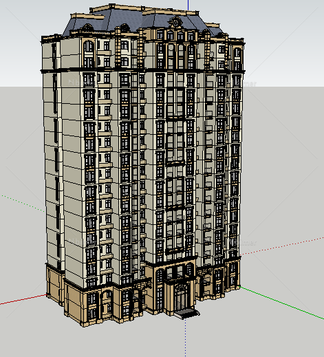 某法式高层住宅建筑设计SU模型