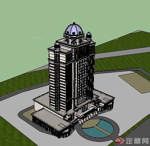 某欧式酒店建筑设计方案SU模型