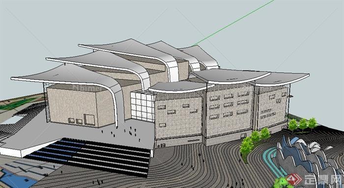 某室外博物馆展览馆设计SU模型