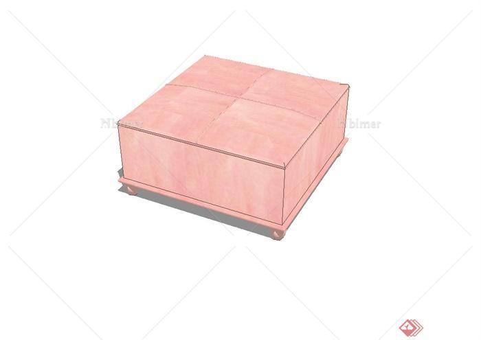 某现代风格室内粉色坐凳设计su模型