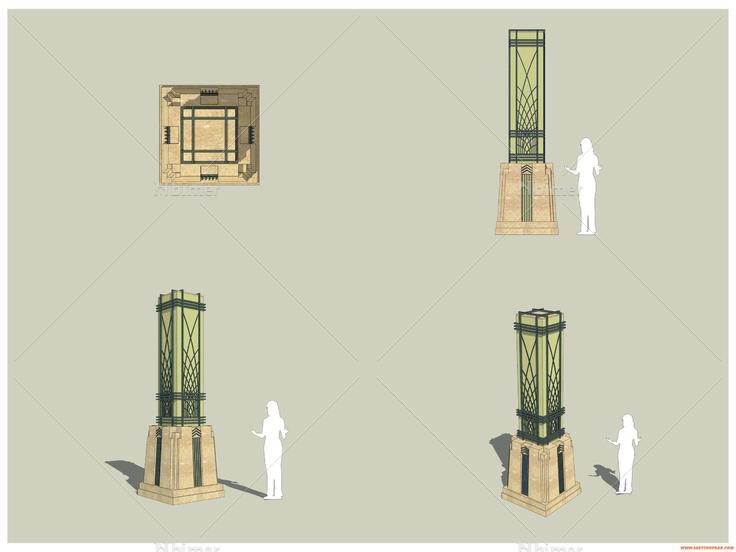 分享最近设计的一个灯柱（附带模型）