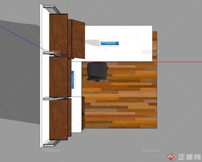 现代简约办公室家具设计SU模型[原创]