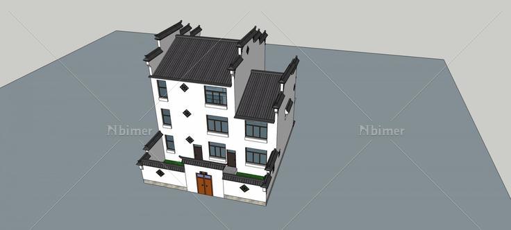 徽派民居(81604)su模型下载