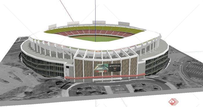 某现代大型运动馆建筑设计SU模型