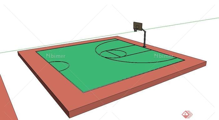 篮球场排球场网球场设计su模型