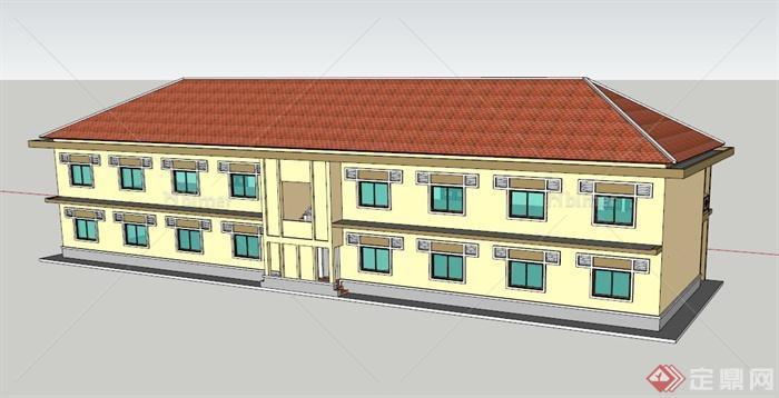 某乡政府办公楼建筑设计SU模型