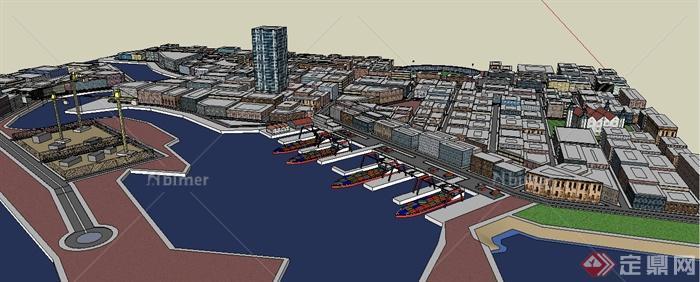 澳大利亚弗里曼特尔港口建筑设计SU模型