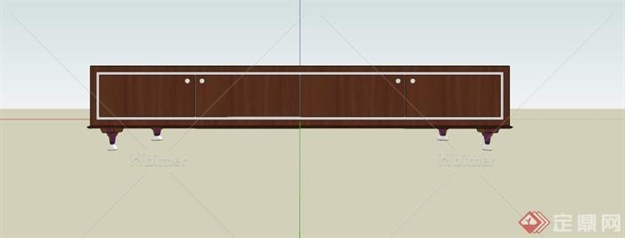 某现代木质电视柜SU模型